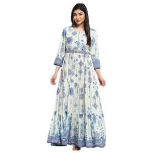 Viscose Rayon Tiered Printed Dress