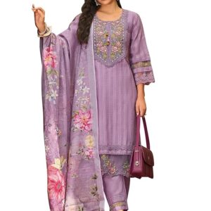 Linen Floral Embroidered dress