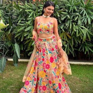 Georgette Semi Stitched Lehenga Choli With Dupatta